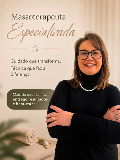 Josi Meotti, massoterapeuta, de braços cruzados e a sorrir