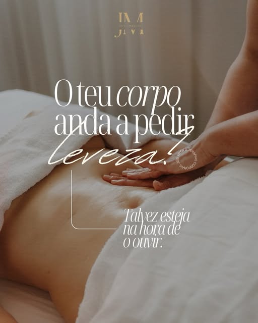 Massagem abdominal, publicação do Instagram
